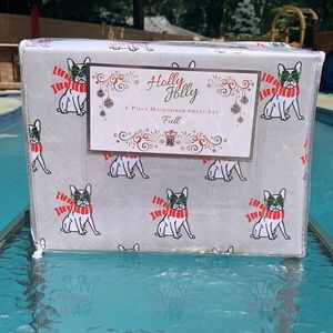 New 4 Piece Boston Terrier Microfiber Sheet Set